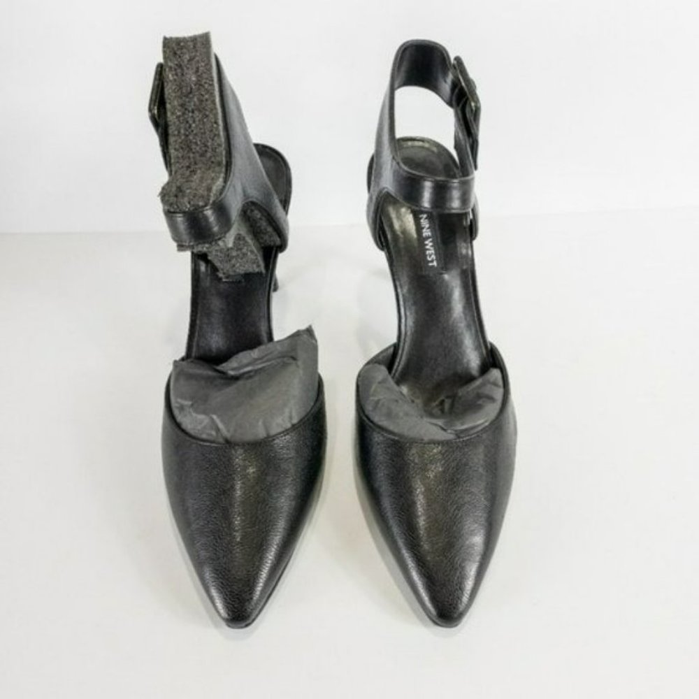 Nine West Elisabeti Leather Pointed Toe Formal Slingback Sandals - Picture 6 of 7